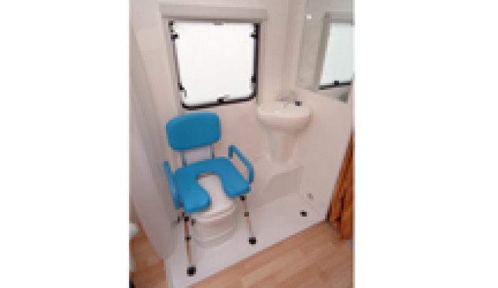 Disabled person's washroom in motorhome