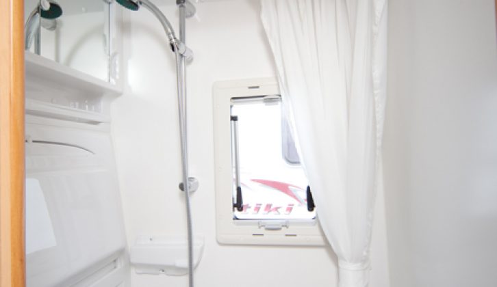 Washroom, showing shower, sink and cassette toilet