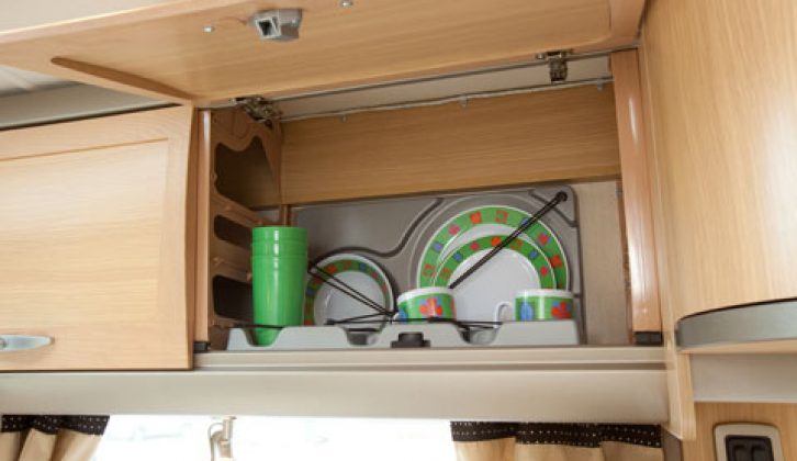Bessacarr E660 kitchen storage