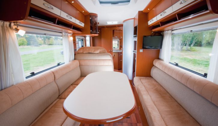 2011 Hymer B544 – interior, looking aft from cab