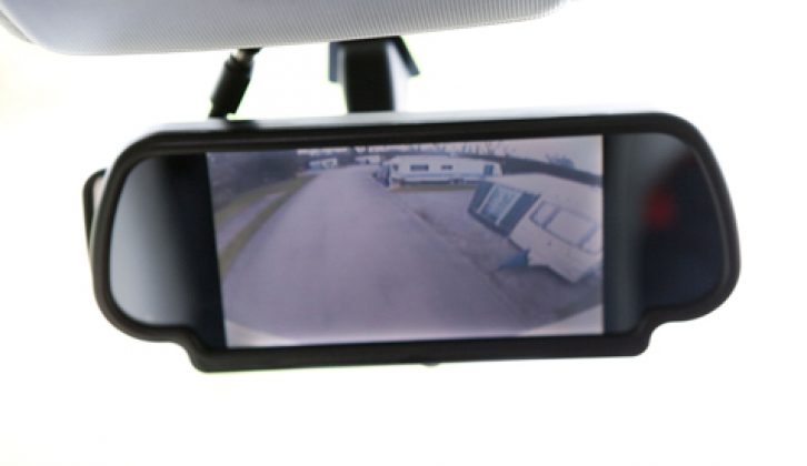 2008 Lunar Roadstar 900 - rear-view mirror-mounted reversing screen