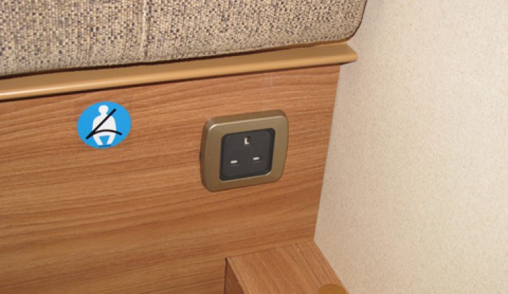 2011 Swift Escape 696 – 240V socket below lounge seat