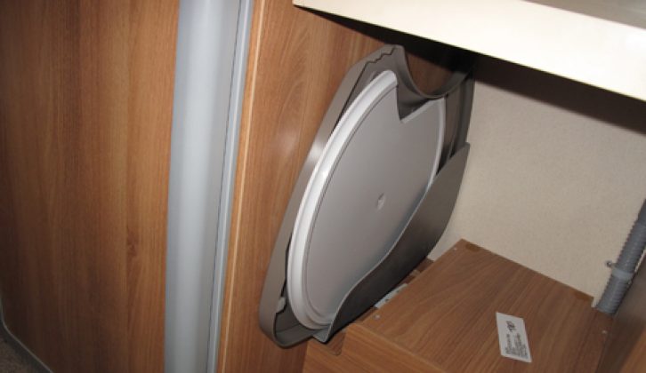 2011 Swift Escape 696 – draining board storage in cupboard beneath sink