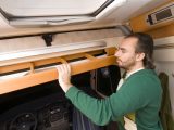 2007 Hymer B504 CL - making up drop-down cab bed
