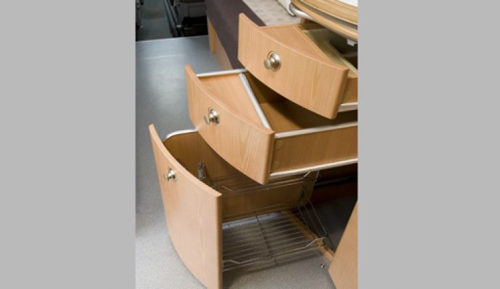 2006 Auto-Sleeper Sandhurst - three storage drawers in kitchen
