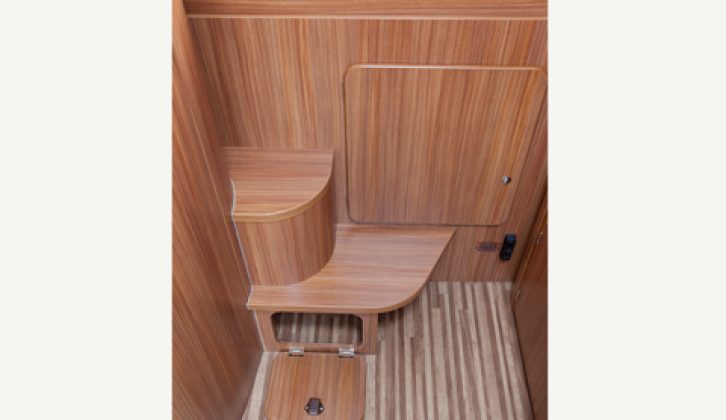 2011 Adria Sonic I700 SP - storage within steps to rear bed