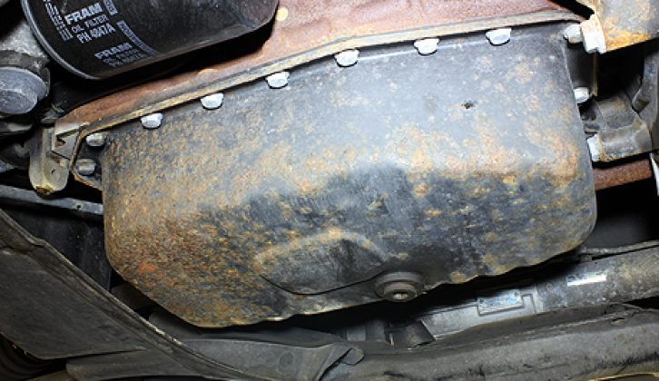 When looking at used motorhomes for sale, be sure to check the engine oil sump for leaks