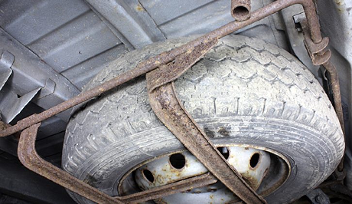 Check that the spare wheel's fixings aren't corroded and that the wheel can be removed