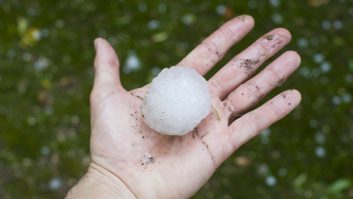Hailstones the size of golf balls caused severe damage to motorhomes