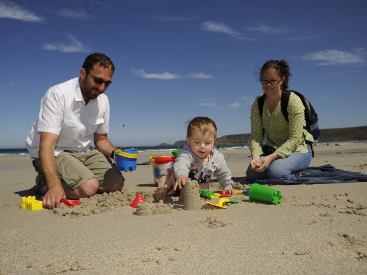 Many families visit Cornwall for the fabulous beaches, such as Sennen Cove