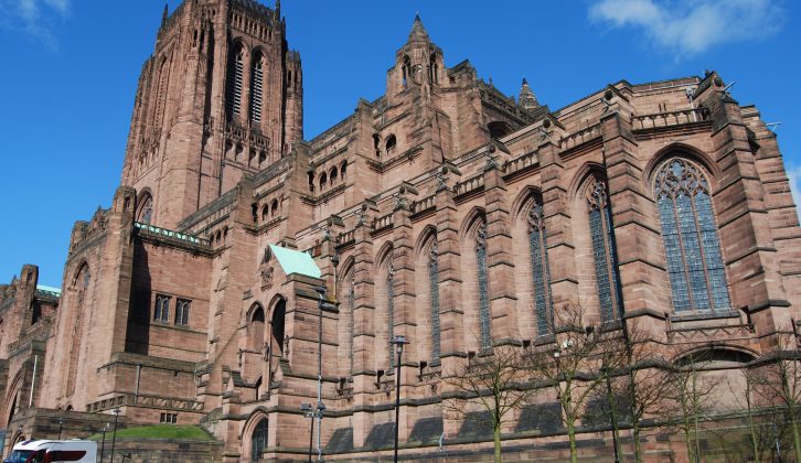Visit Liverpool's imposing Anglican cathedral, the largest in Britain, on your motorhome holidays in North West England
