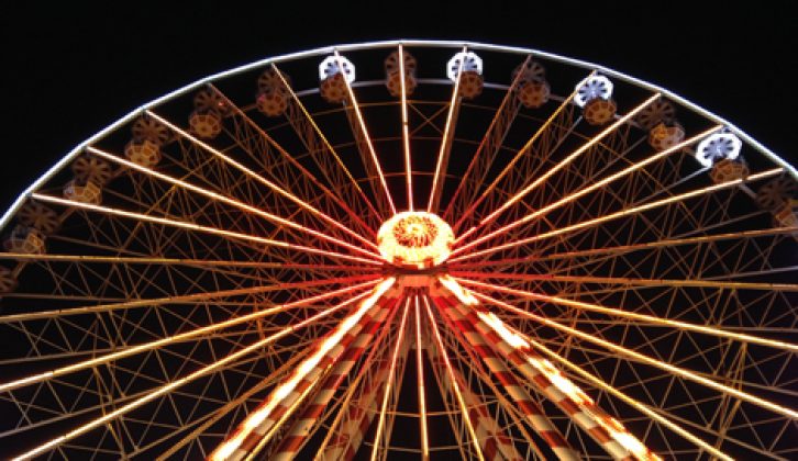 Night time racing is spectacular, the Ferris Wheel gives stunning views