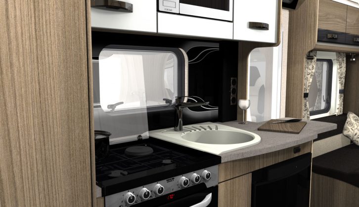 The 2015 Bessacarr 494 has a smart kitchen, as previewed by Practical Motorhome