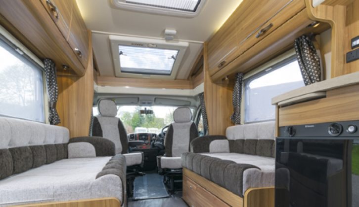 The skylight over the cab and lounge means there's a lovely, airy feeling inside this dealer special from Richard Baldwin Motorhomes