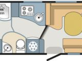You can clearly see that the washroom is split across the 'van in this daytime floorplan