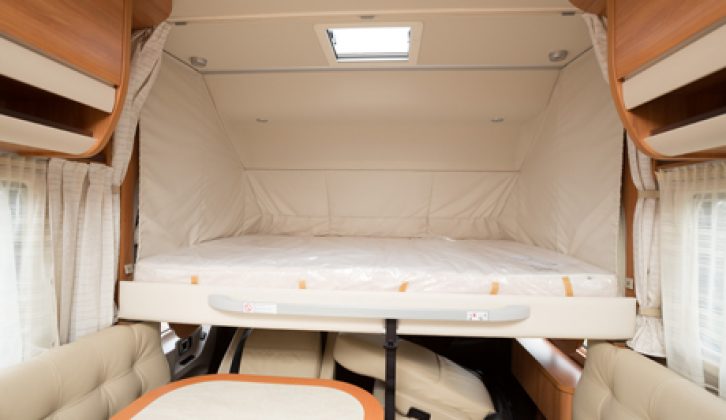 The Hymer B 798 SL also has a drop-down double bed that's 1.5m wide and great for guests
