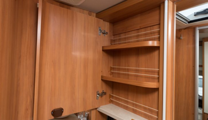 There's excellent storage in the washroom of the Hymer B 798 SL