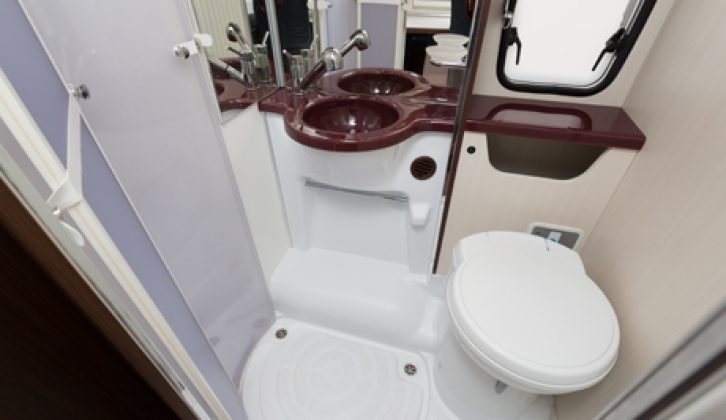 Granted the washroom is compact, but owners won't go without essentials in the Benimar Mileo 201