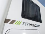The green detailing on the Chausson Welcome 717 is a reference to the French motorhome manufacturer's logo