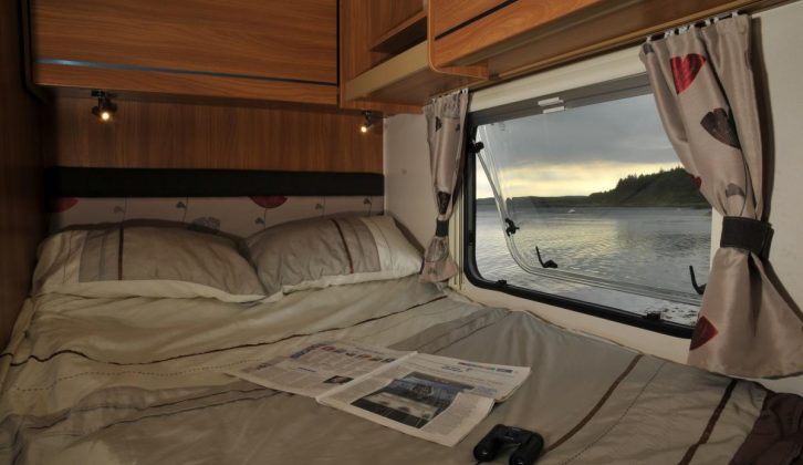 The fixed double in the Swift Lifestyle 664 was a touch small for this motorcaravanner – but look at the fabulous view