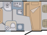 The double and the single make this great for couples who sometimes tour with a guest or child, as our night time floorplan demonstrates