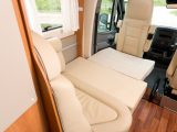 The two fixed singles make this Hymer ML-T 580 a two-berth, but you can get cushions that give you an extra single bed at the front