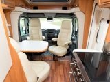 Leather upholstery helps to lend the Hymer ML-T 580 a sophisticated feel – read more in our review