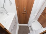 The 2XL Studio Twin's end washroom is accessible from outside the 'van, via the rear doors