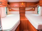 Enjoy the luxury of two single beds in the Hymer Exsis-i 578 – it is comfy and it is easy to convert into a spacious double bed