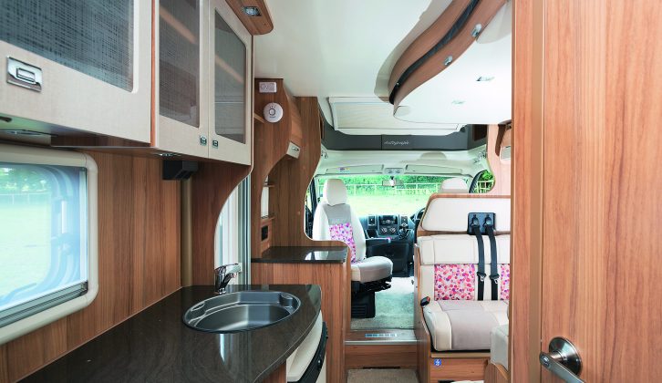 The Bailey Approach Autograph 765 has a choice of lounging areas – the lounge, the dinette and the swivelled cab seat