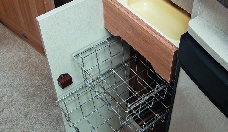 Pull-out wire racks help you make full use of the space in the Bailey Approach Autograph 765's kitchen cupboard, ensuring you can always reach items in the back