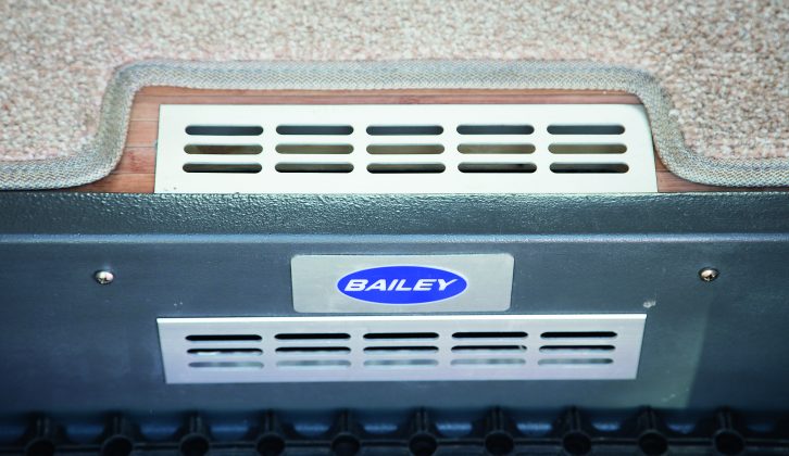 Practical Motorhome's Bailey Approach Autograph 765 review team noted that these vents, built into the floor and the entry step, transfer heat from the underfloor radiators to keep the entryway nice and warm
