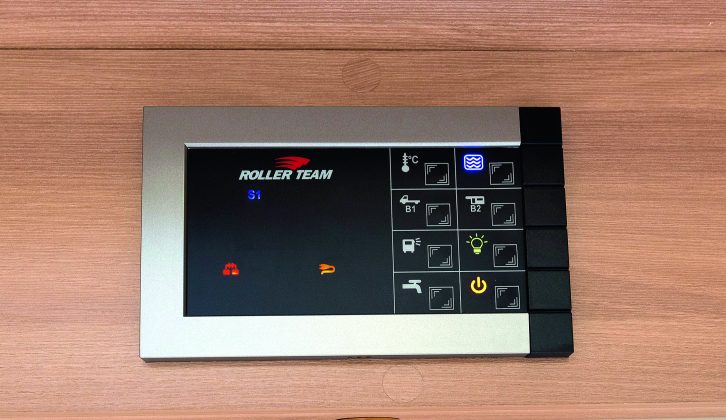 There's a smart control panel in the Roller Team Zefiro 690G that controls everything neatly in one place