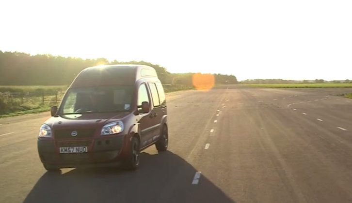 This little camper makes a bid to become the world's fastest motorhome on an airfield near York