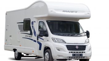 The Swift Escape 696 has room for six people to relax in comfort – read more in the Practical Motorhome review