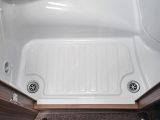Water can drain away even if you've pitched on a slope, as there are two plug holes in the Swift Escape 696's shower tray