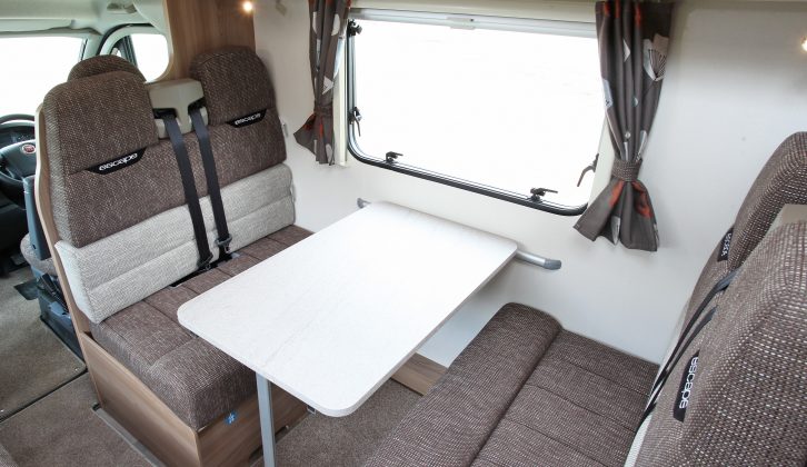 The dinette seats four and has a sofa opposite that will comfortably accommodate two people – the passenger cab chair does not swivel