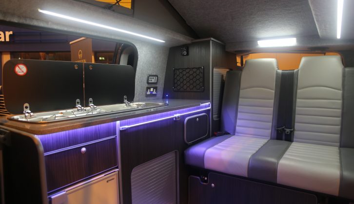 The Horizon MCV has a swanky interior, with a conventional campervan layout and an electrically operated bed