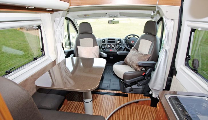 Calando fabric is used inside this Twin 640 SPX and there's good space in the lounging area