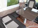 The Adria Twin 640 SPX has a handy seat under the window, which is also a good footrest – get the full story in Practical Motorhome's review