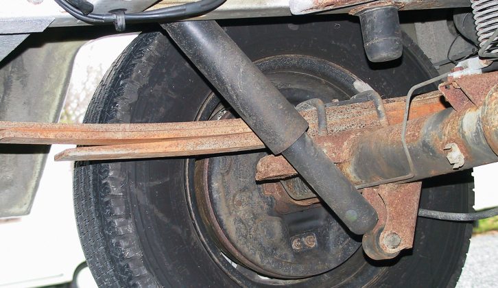 Suspension leaf springs work partly by sliding against each other – ease this by applying light oil to prevent rust