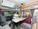 The 2015 Esprit 494's half dinette will comfortably seat four during mealtimes. Add the table extension and you can feed six people!