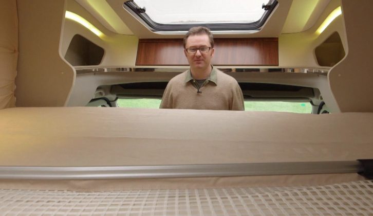 The electrically operated drop-down bed is just one of the impressive features in this new Adria motorhome