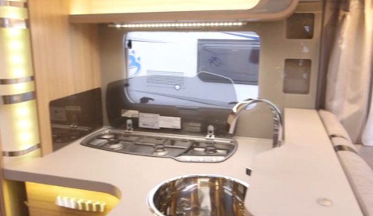 There's a rather stylish kitchen area in the Knaus Sun TI 650 MF, which we review on TV's The Motorhome Channel – enjoy the tour!