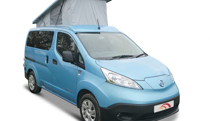 This elevating-roof campervan has a rock-and-roll bed, a side kitchen and room for a portable potty – but you won't pay any road tax and there are no oil changes to do!