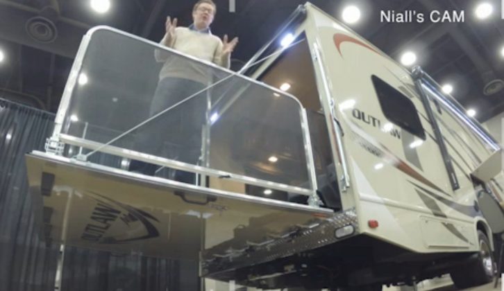 At the US RV show our Practical Motorhome Editor Niall Hampton discovers the latest trends in RVs – including this motorhome with its own patio! Watch the TV show and read the report in our March issue