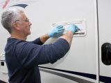 Use proprietary winter fridge vent covers to reduce the heat energy loss that would affect the performance of the fridge's cooling system during your motorhome ski holidays – and make sure you maintain fridge ventilation for safety