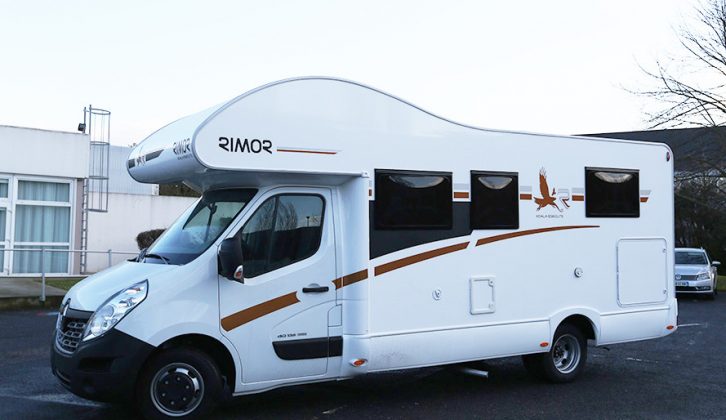 The Rimor Koala Elite 698 is an over cab coachbuilt with rear-wheel drive and a large rear garage