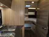 The new Rimor Koala Elite 698 has a nearside midships washroom, offside kitchen and rear bedroom with twin single beds that can also be used as a double