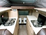 There is a generous kitchen specification, including two gas burners, a not inconsiderable sink, plenty of work surface and even a grill in the Wave, made by Auto-Sleepers